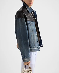 Denim and leather jacket