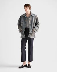 Distressed canvas blouson jacket