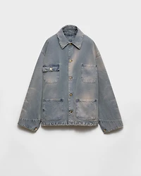Distressed canvas blouson jacket