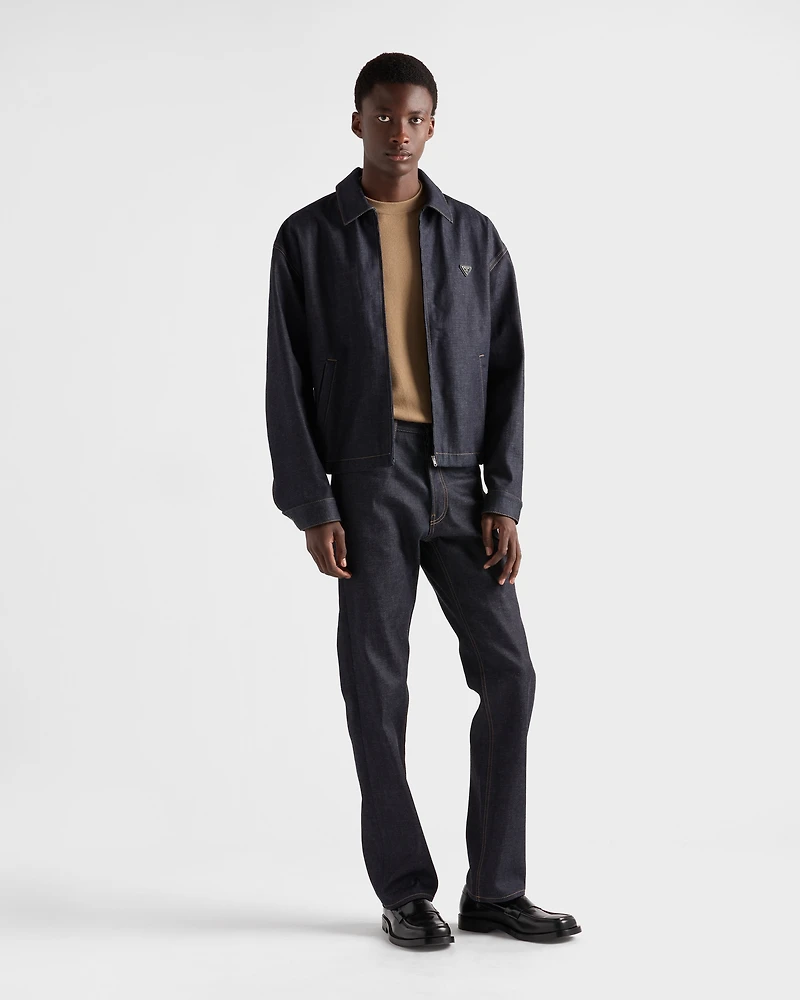 Denim blouson jacket