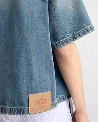 Denim bowling shirt