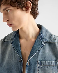 Denim bowling shirt