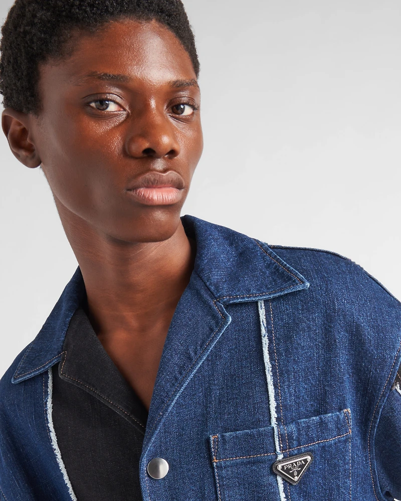 Double Match striped denim shirt
