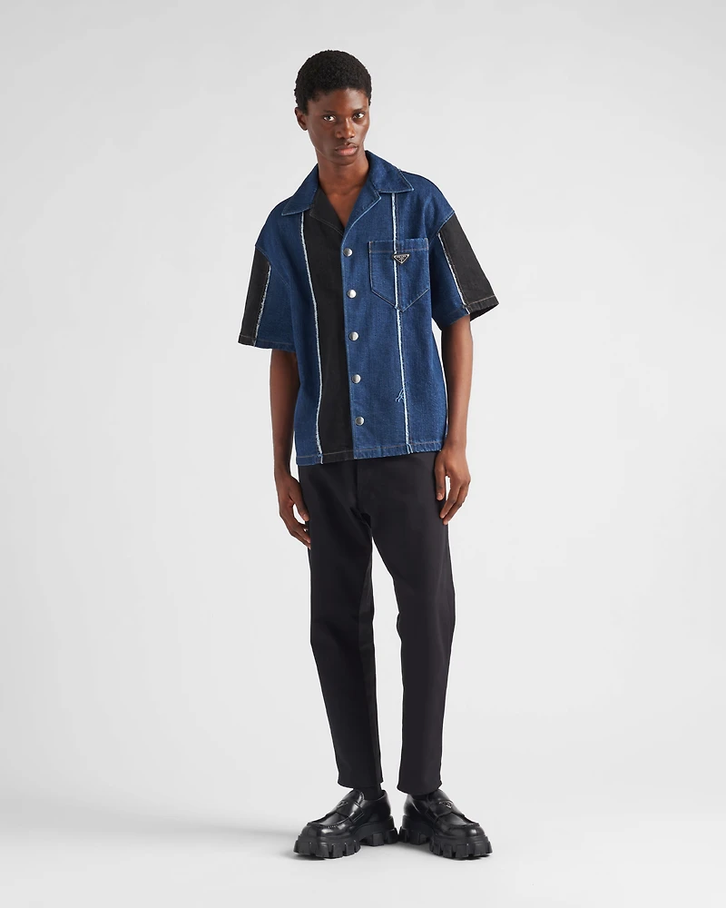 Double Match striped denim shirt