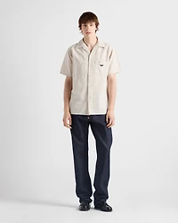 Short-sleeved chambray shirt