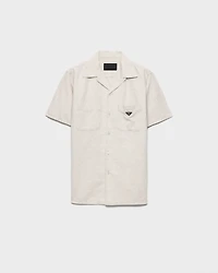 Short-sleeved chambray shirt