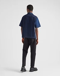 Double Match washed denim shirt