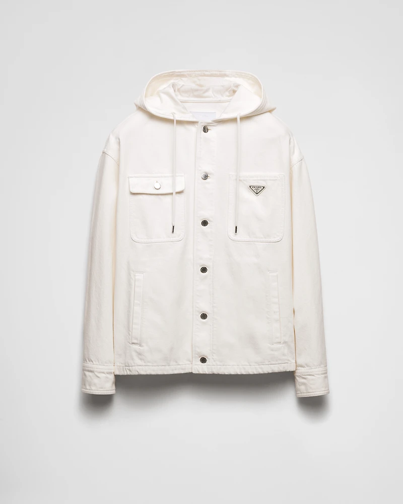 Hooded denim shirt