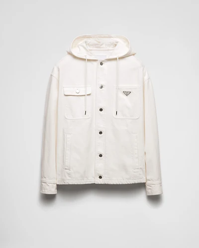 Hooded denim shirt