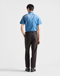 Short-sleeved light denim shirt