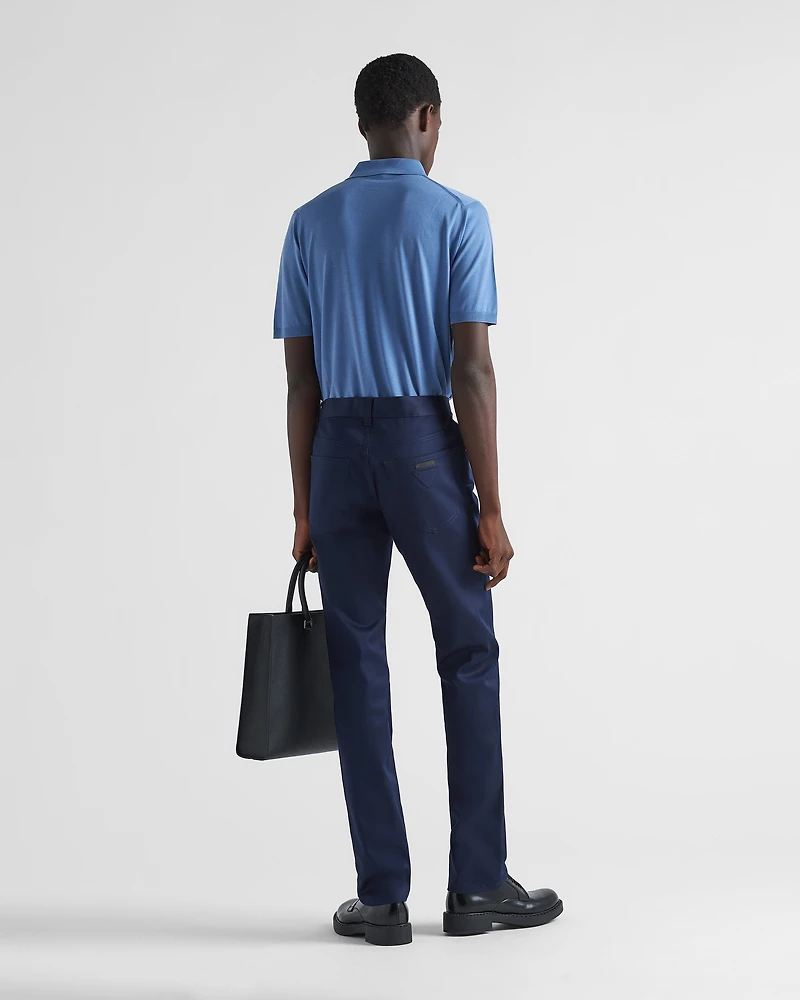 Five-pocket stretch drill jeans
