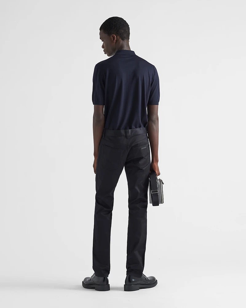 Five-pocket stretch drill jeans