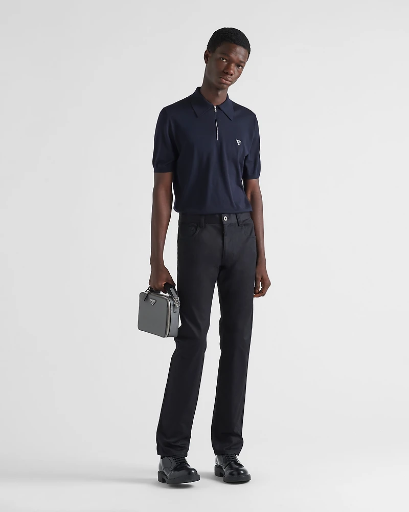 Five-pocket stretch drill jeans