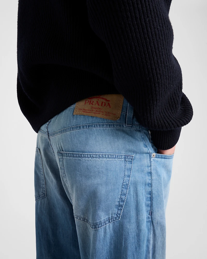 Light denim five-pocket jeans