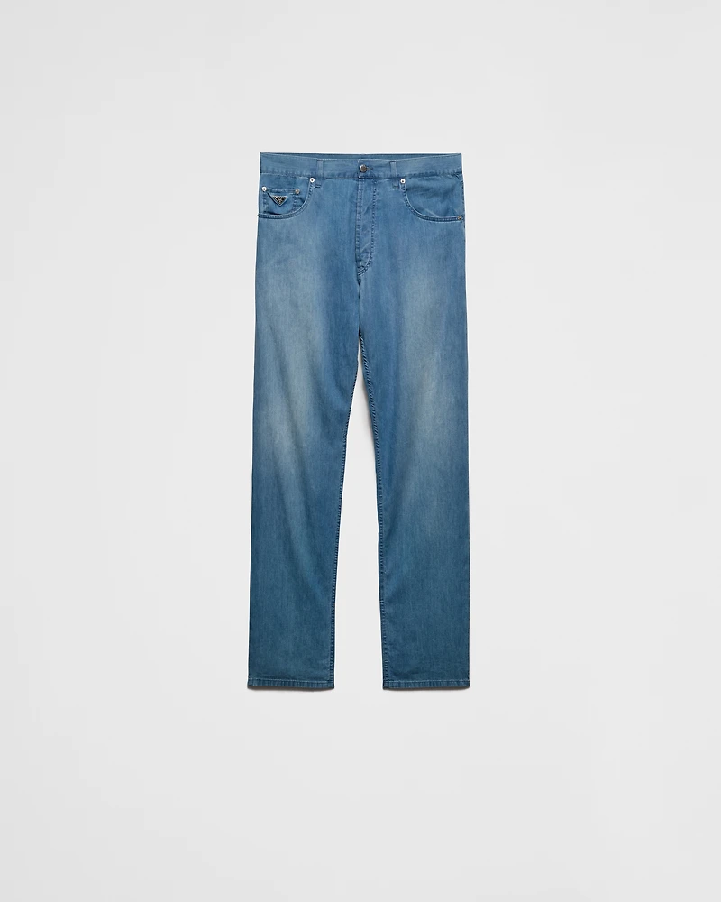Light denim five-pocket jeans