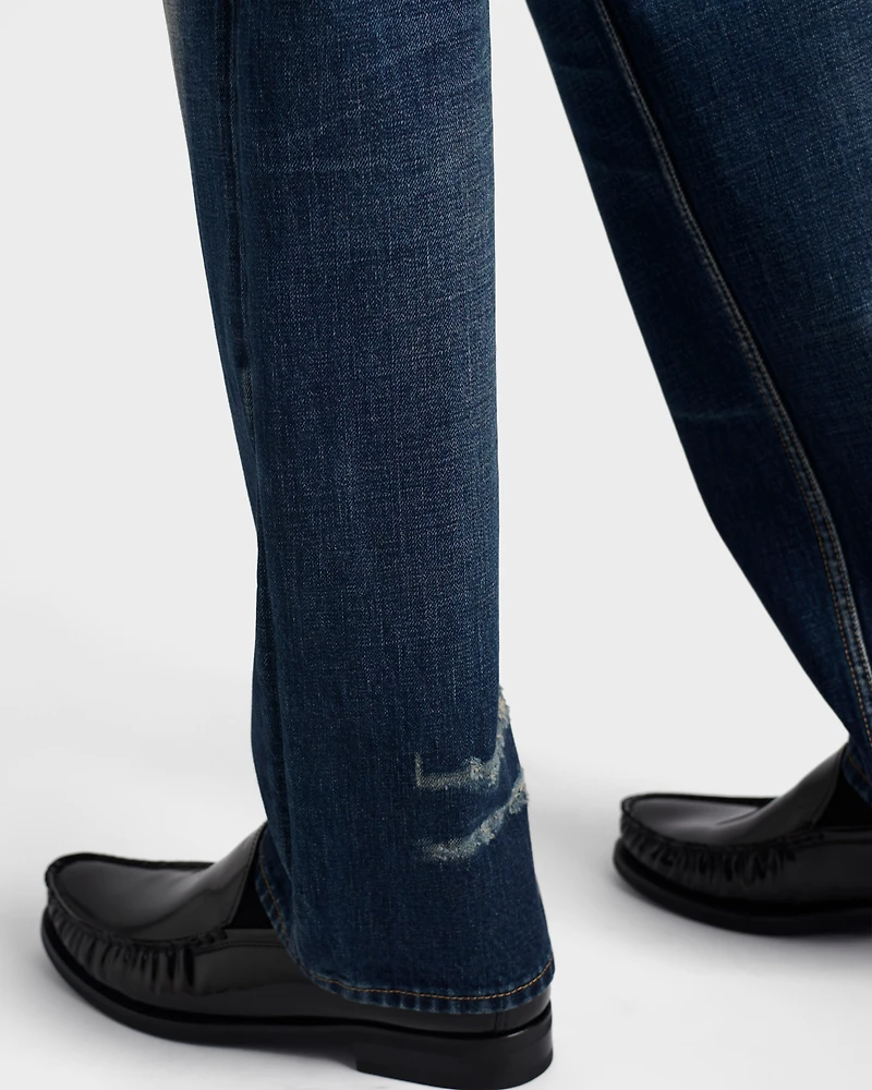Regular washed denim jeans