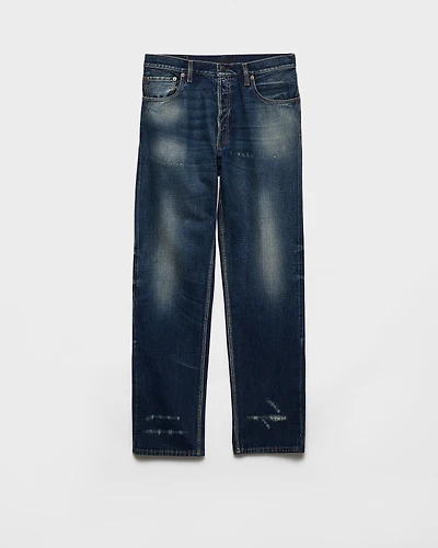 Regular washed denim jeans