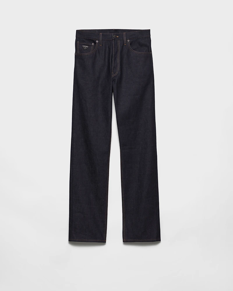 Regular raw denim jeans