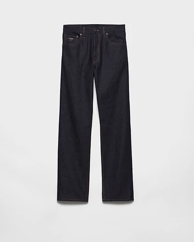 Regular raw denim jeans