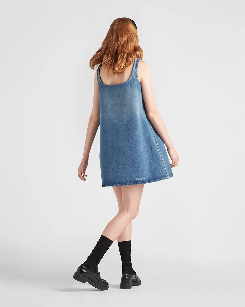 Organic denim mini-dress