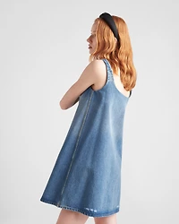 Organic denim mini-dress