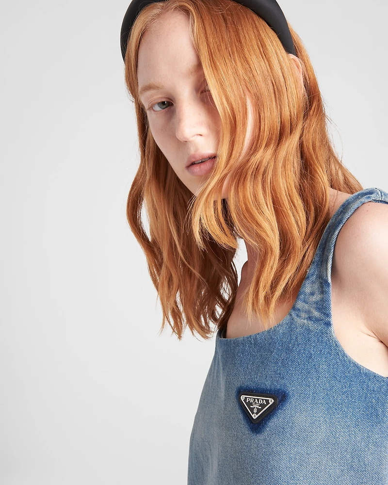 Organic denim mini-dress
