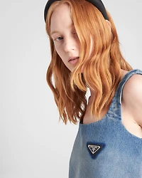 Organic denim mini-dress