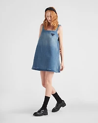 Organic denim mini-dress