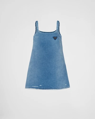 Organic denim mini-dress