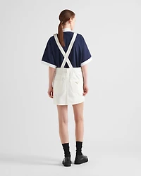 Denim overall mini-dress