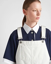 Denim overall mini-dress