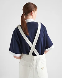 Denim overall mini-dress