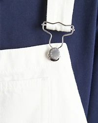 Denim overall mini-dress
