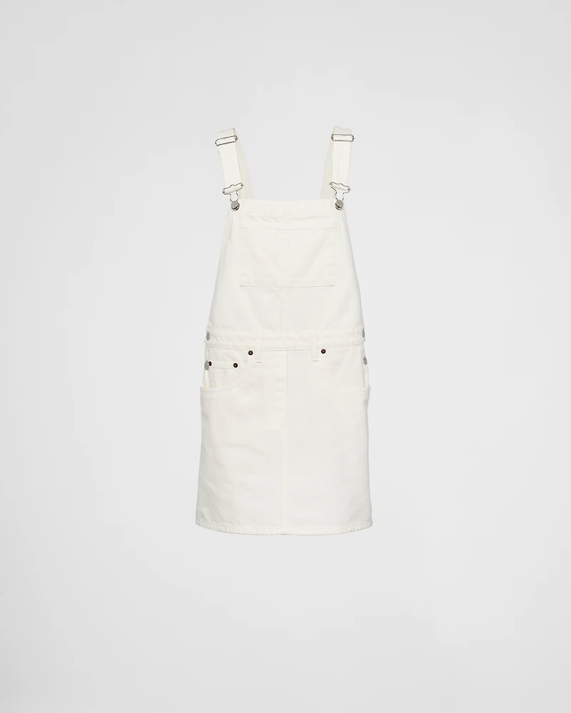 Denim overall mini-dress