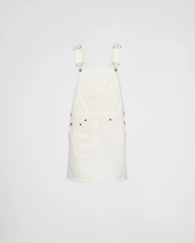 Denim overall mini-dress