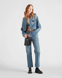 Cropped organic denim jacket