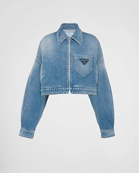 Cropped organic denim jacket
