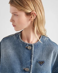 Denim blouson jacket