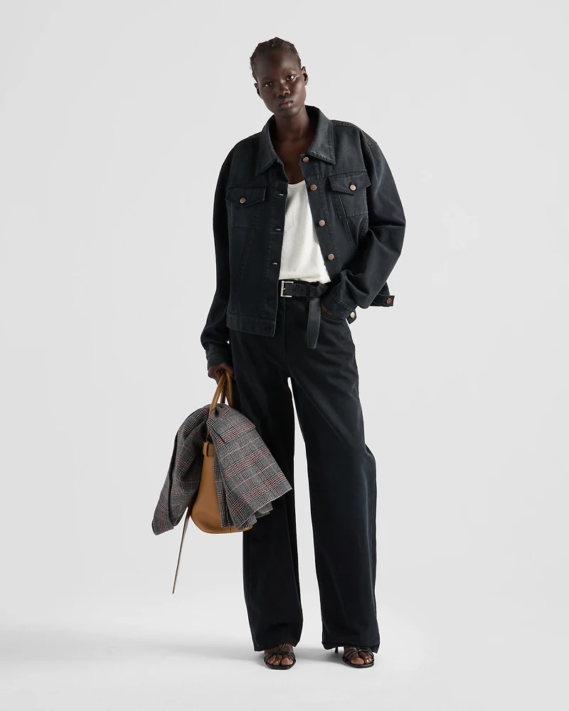 Denim blouson jacket