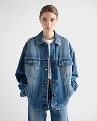 Denim blouson jacket