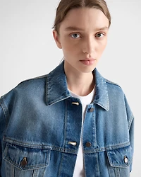 Denim blouson jacket