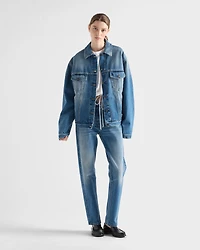 Denim blouson jacket