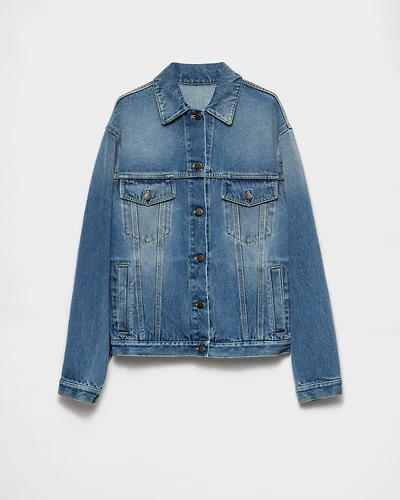 Denim blouson jacket