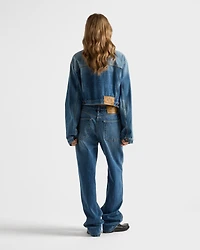 Denim blouson jacket