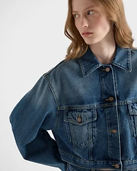 Denim blouson jacket