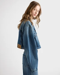 Denim blouson jacket