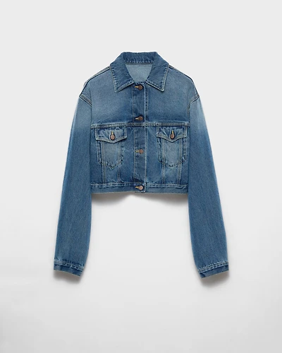 Denim blouson jacket