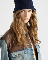 Denim and leather blouson jacket