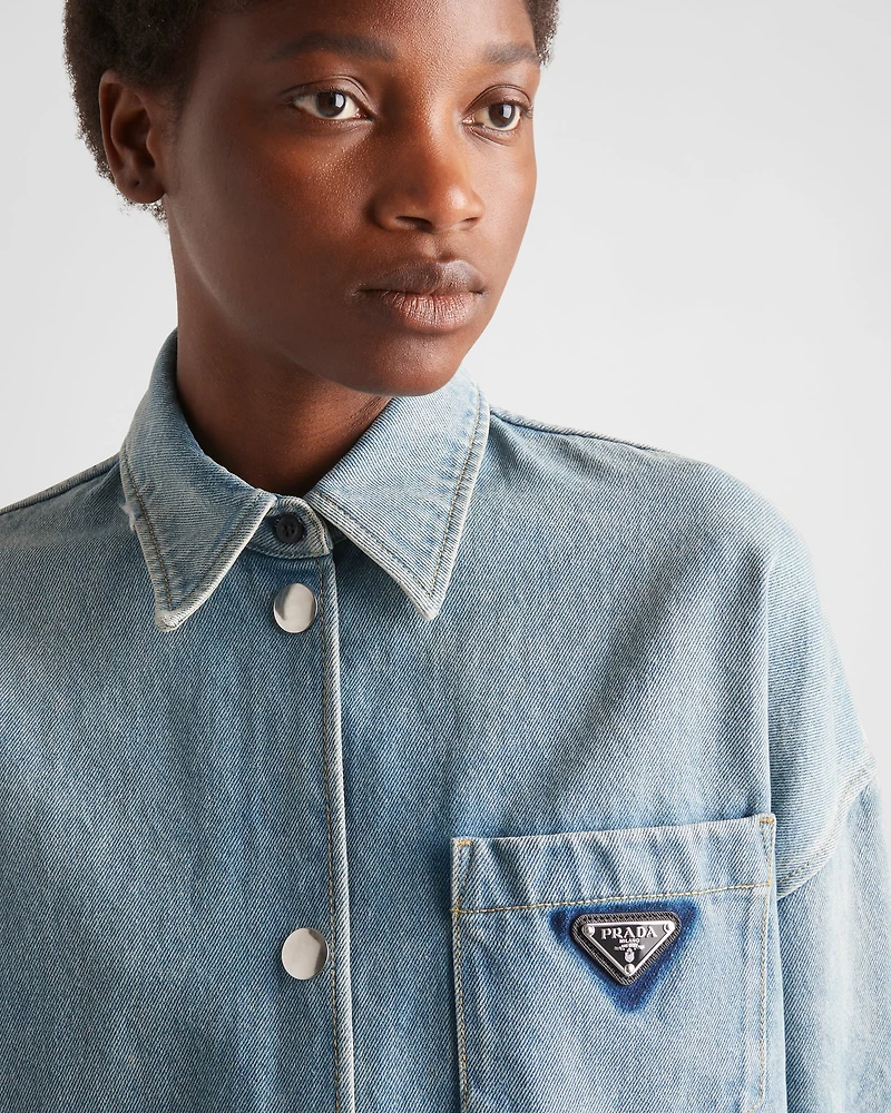 Oversized organic denim shirt