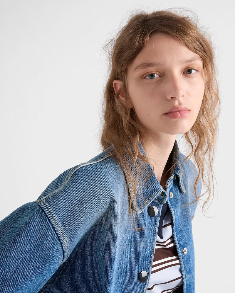 Cropped denim shirt